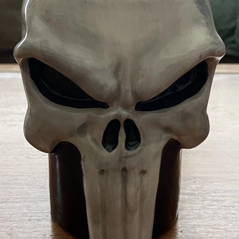 Marvel Punisher Skull Sculpture Gray and Black Art